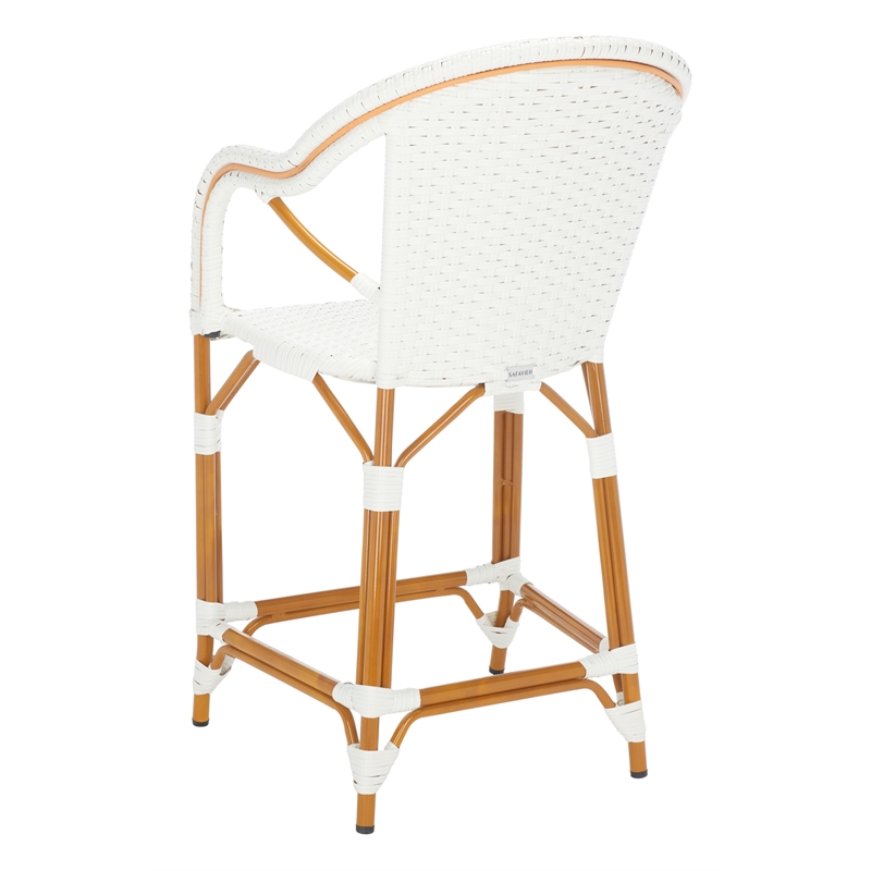 Safavieh California Metal Counter Stool w/ Arm  in White