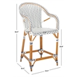 Safavieh California Metal Counter Stool w/ Arm in White / Navy