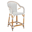 Safavieh California Metal Counter Stool w/ Arm in White / Navy