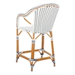 Safavieh California Metal Counter Stool w/ Arm in White / Navy