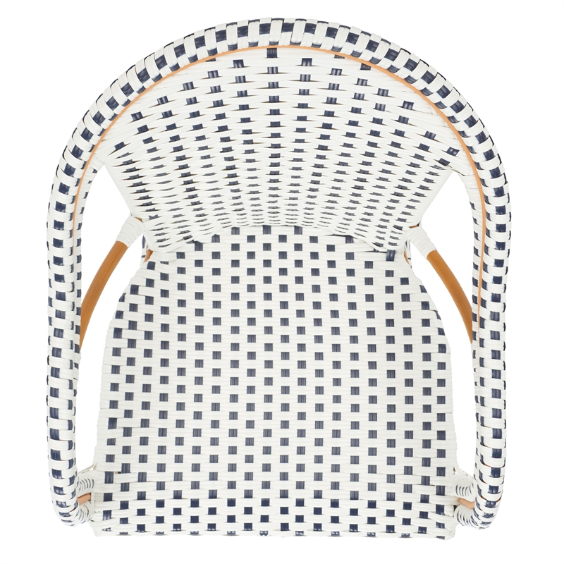 Safavieh California Metal Counter Stool w/ Arm in White / Navy