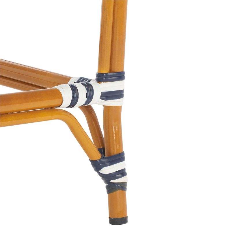 Safavieh California Metal Counter Stool w/ Arm in White / Navy