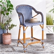 Safavieh California Metal Counter Stool w/ Arm in Navy / White
