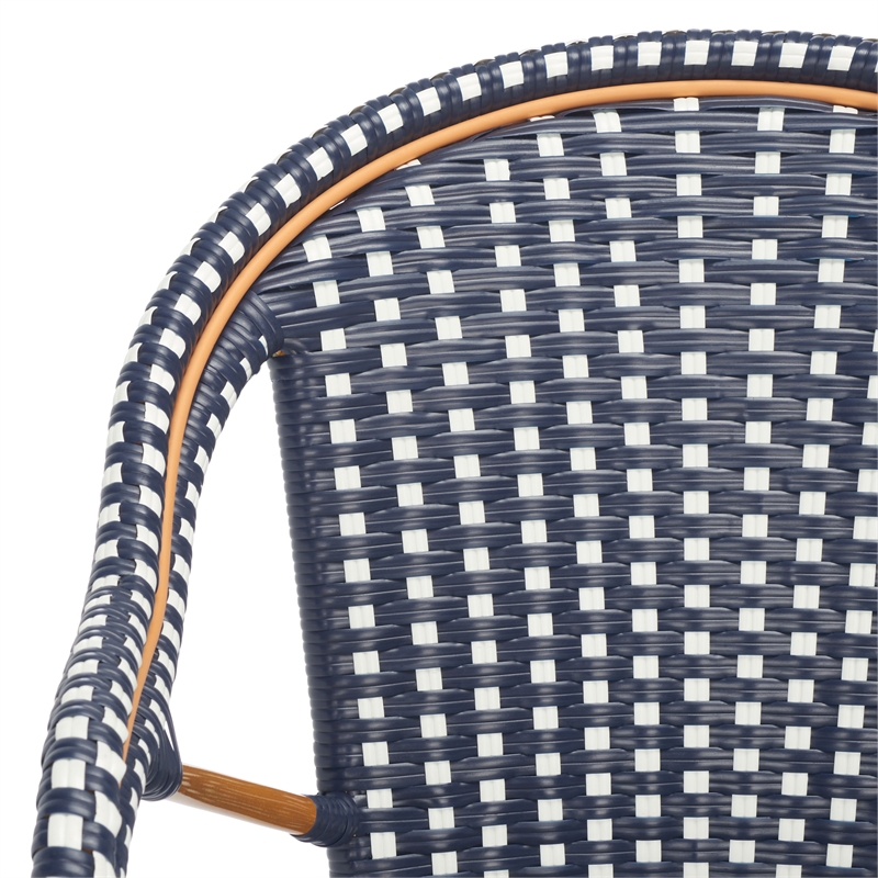 Safavieh California Metal Counter Stool w/ Arm in Navy / White