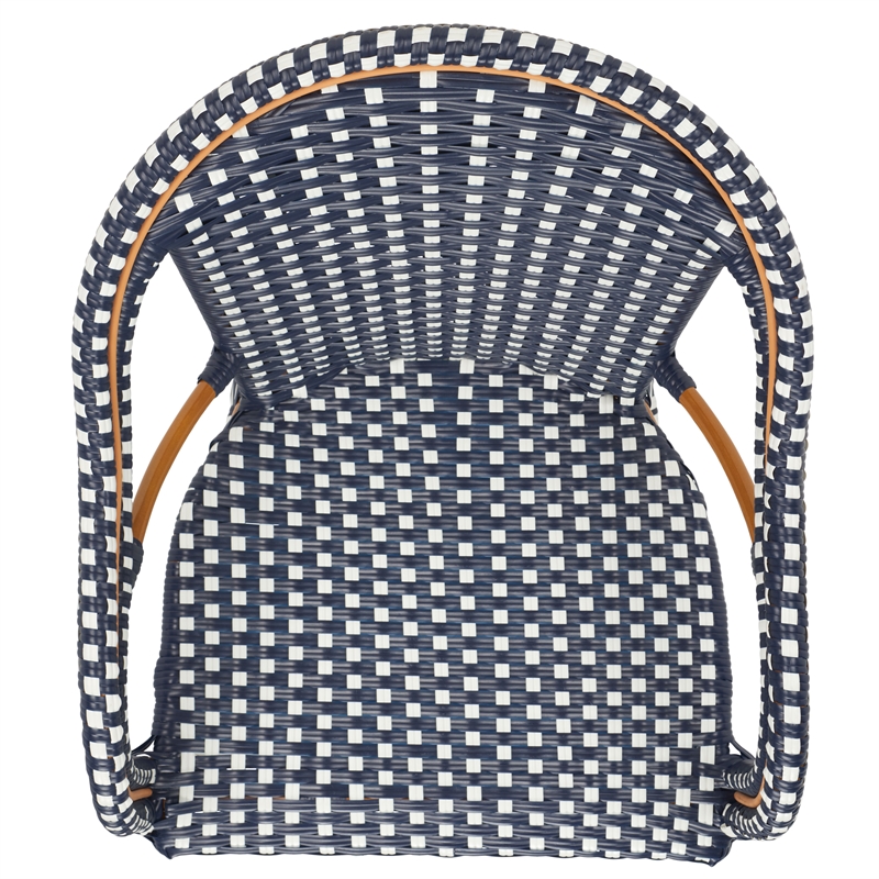 Safavieh California Metal Counter Stool w/ Arm in Navy / White