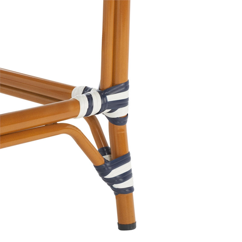 Safavieh California Metal Counter Stool w/ Arm in Navy / White