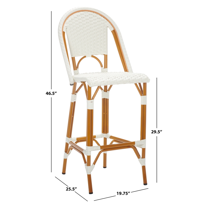 Safavieh California Metal Bar Stool in White