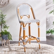 Safavieh California Metal Bar Stool in White / Navy