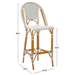 Safavieh California Metal Bar Stool in White / Navy