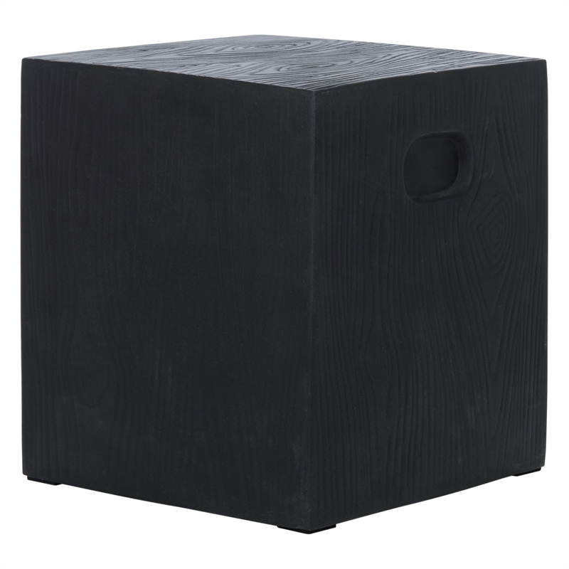 Safavieh Cube In/Outdoor Concrete Accent Stool in Black
