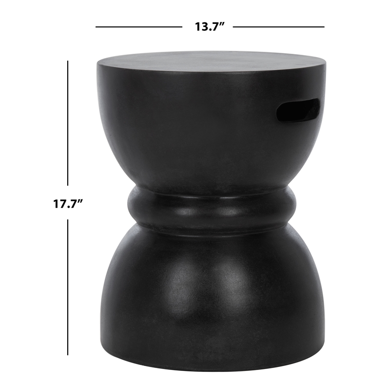 Safavieh Haruki  In/Outdoor Concrete Accent Stool in Black