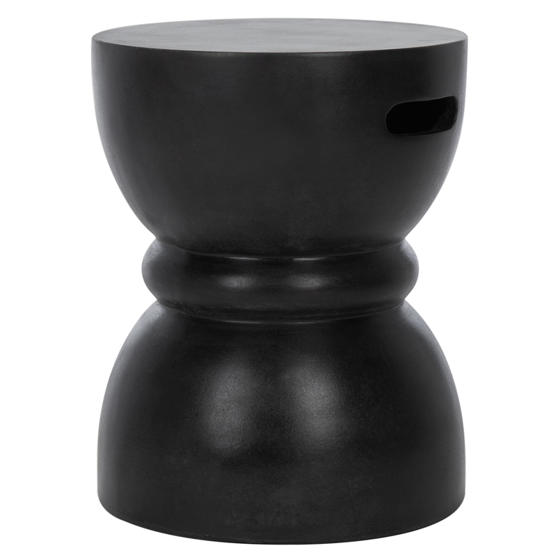 Safavieh Haruki  In/Outdoor Concrete Accent Stool in Black