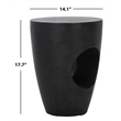 Safavieh Aishi In/Outdoor Concrete Accent Stool in Black