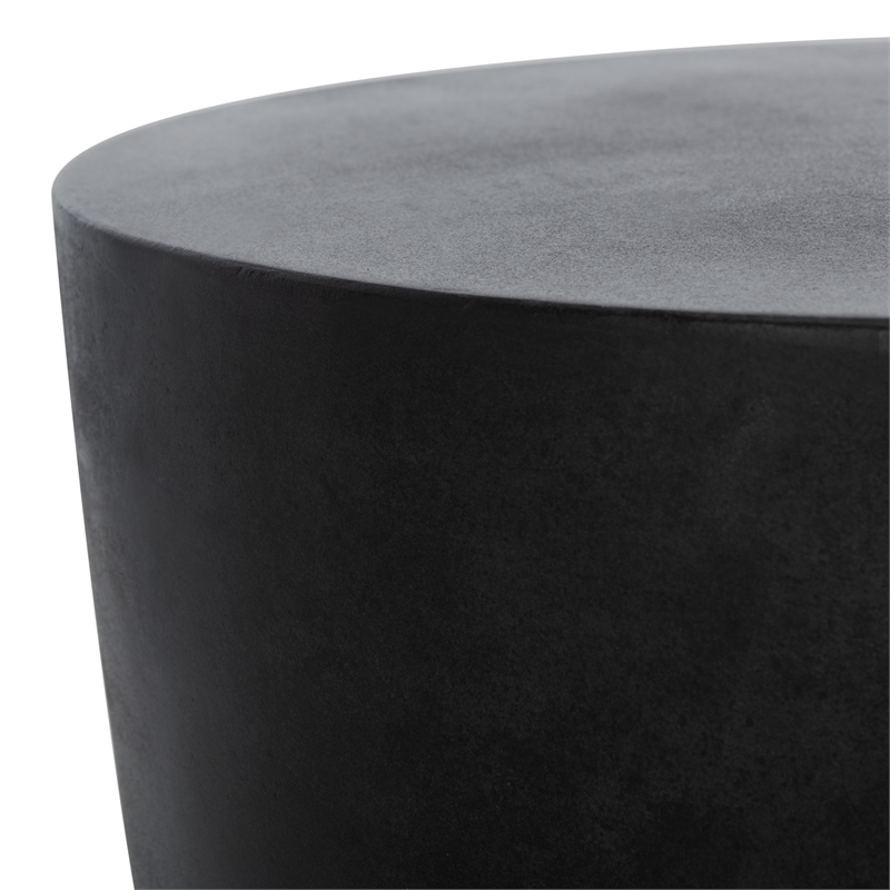 Safavieh Aishi In/Outdoor Concrete Accent Stool in Black