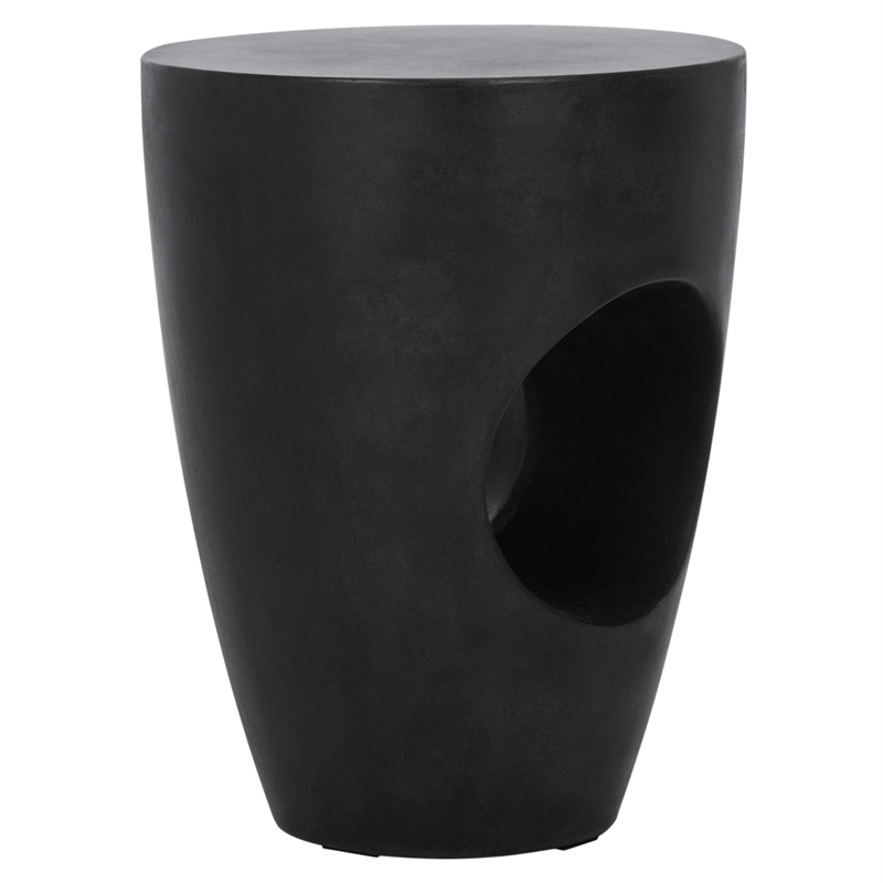 Safavieh Aishi In/Outdoor Concrete Accent Stool in Black