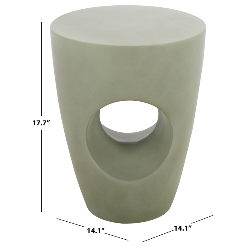 Safavieh Aishi In/Outdoor Concrete Accent Stool in Sage