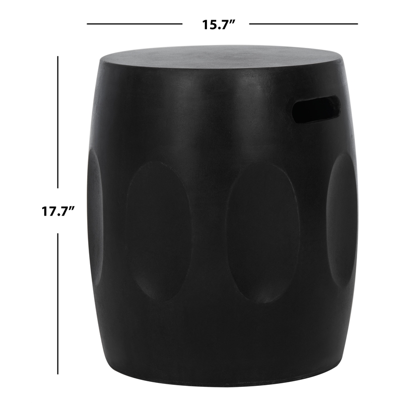Safavieh Zuri In/Outdoor Concrete Accent Stool in Black