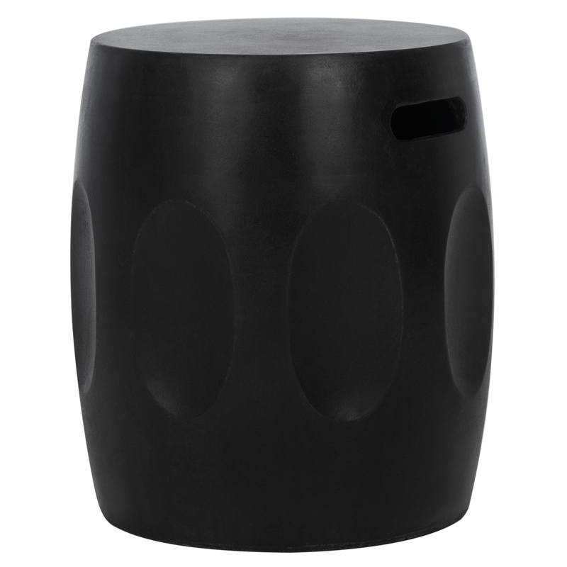 Safavieh Zuri In/Outdoor Concrete Accent Stool in Black
