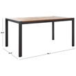 Safavieh Guthrie Steel and Wood Dining Table in Natural
