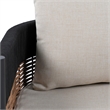Safavieh Harrison Steel Bench and Table  in Black / Taupe