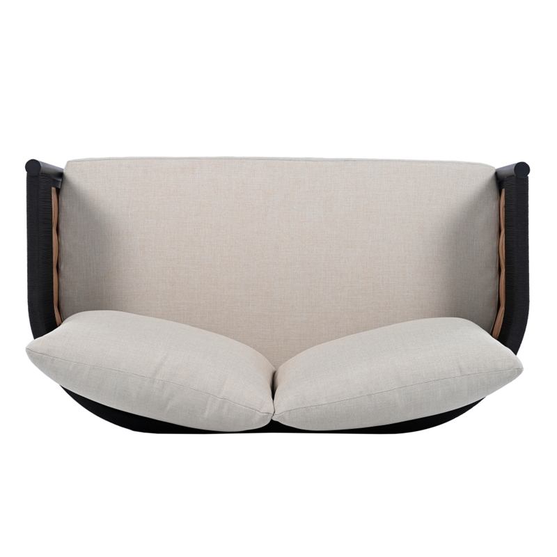 Safavieh Harrison Steel Bench and Table  in Black / Taupe