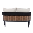 Safavieh Harrison Steel Bench and Table  in Black / Taupe