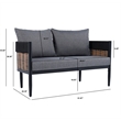 Safavieh Harrison Steel Bench and Table  in Black / Gray