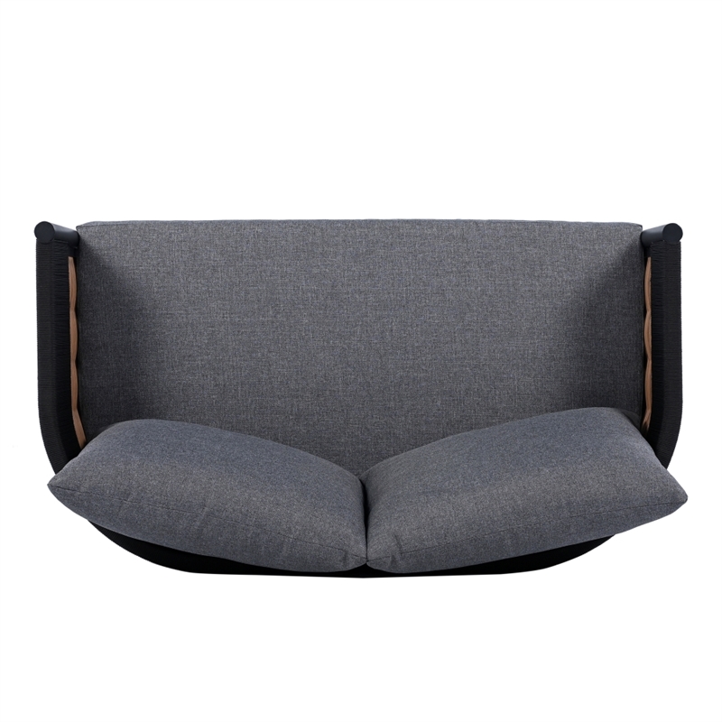 Safavieh Harrison Steel Bench and Table  in Black / Gray
