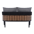 Safavieh Harrison Steel Bench and Table  in Black / Gray