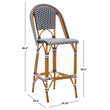 Safavieh California Metal Bar Stool in Navy / White