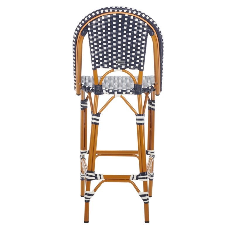 Safavieh California Metal Bar Stool in Navy / White