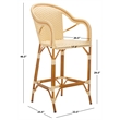 Safavieh California Metal Bar Stool w/ Arms in Natural