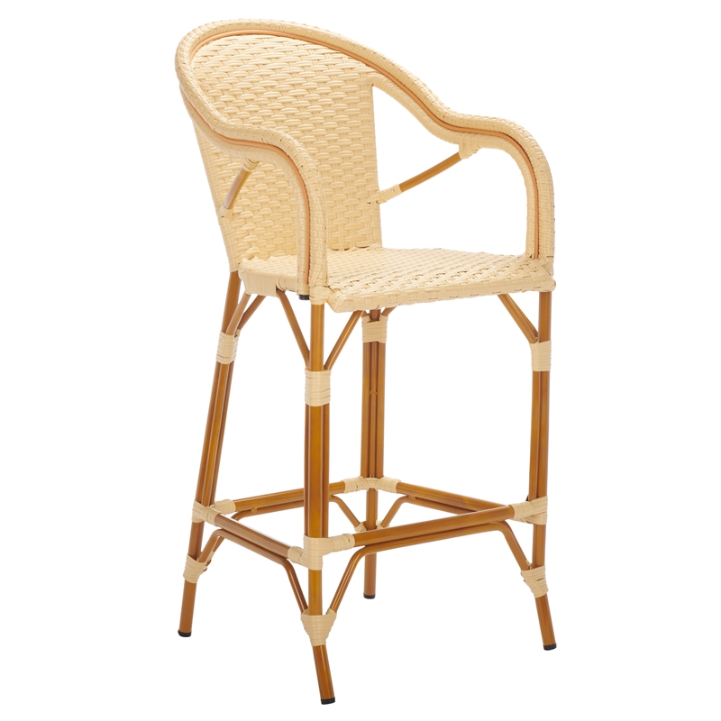 Safavieh California Metal Bar Stool w/ Arms in Natural