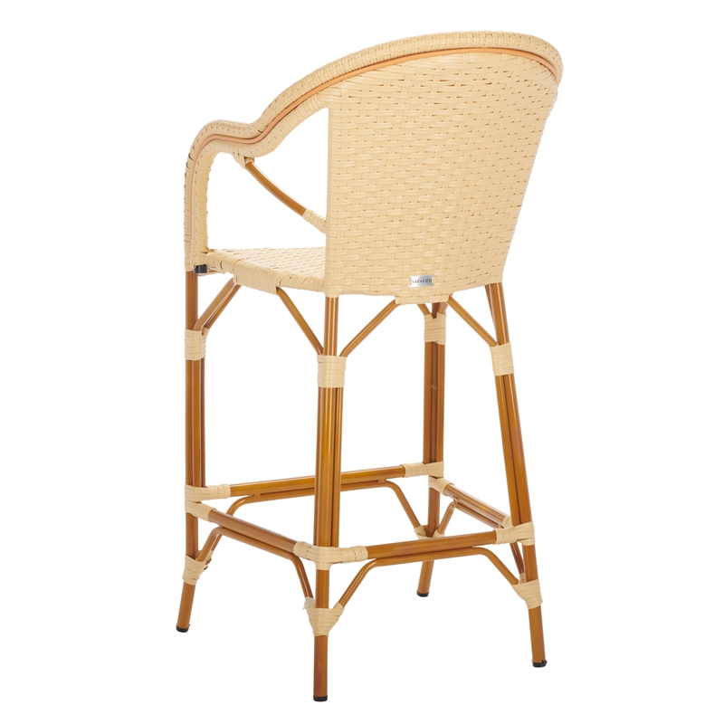 Safavieh California Metal Bar Stool w/ Arms in Natural