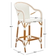 Safavieh California Metal Bar Stool w/ Arms in White