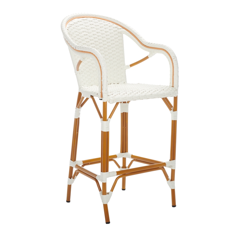 Safavieh California Metal Bar Stool w/ Arms in White