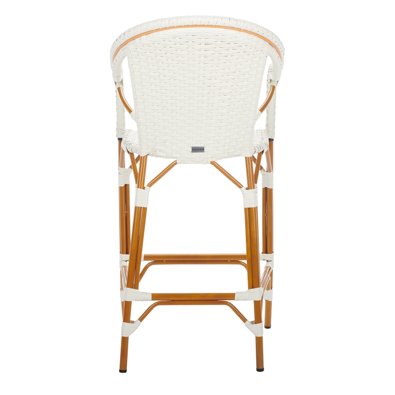 Safavieh California Metal Bar Stool w/ Arms in White
