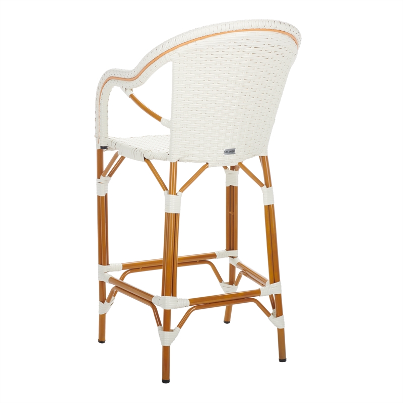 Safavieh California Metal Bar Stool w/ Arms in White