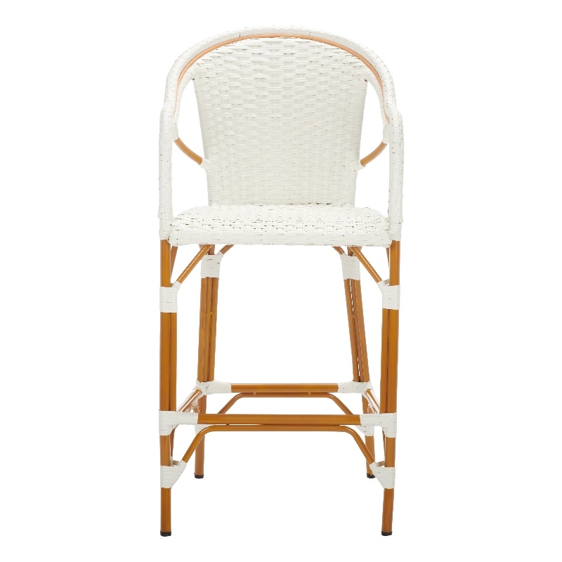 Safavieh California Metal Bar Stool w/ Arms in White