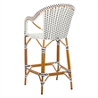 Safavieh California Metal Bar Stool w/ Arms in White / Navy