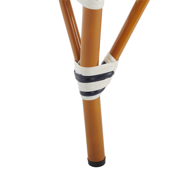 Safavieh California Metal Bar Stool w/ Arms in White / Navy