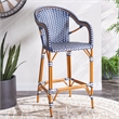 Safavieh California Metal Bar Stool w/ Arms in Navy / White