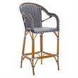 Safavieh California Metal Bar Stool w/ Arms in Navy / White