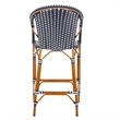 Safavieh California Metal Bar Stool w/ Arms in Navy / White