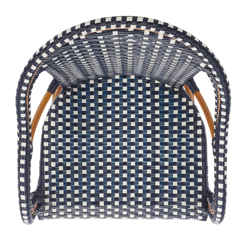 Safavieh California Metal Bar Stool w/ Arms in Navy / White