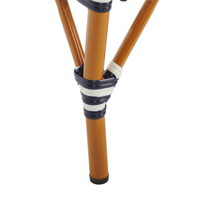 Safavieh California Metal Bar Stool w/ Arms in Navy / White