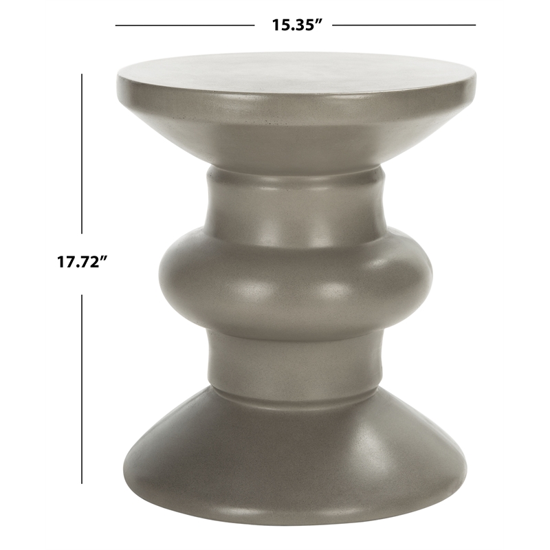 Safavieh Jiraiya Concrete Accent Stool  in Dark Gray
