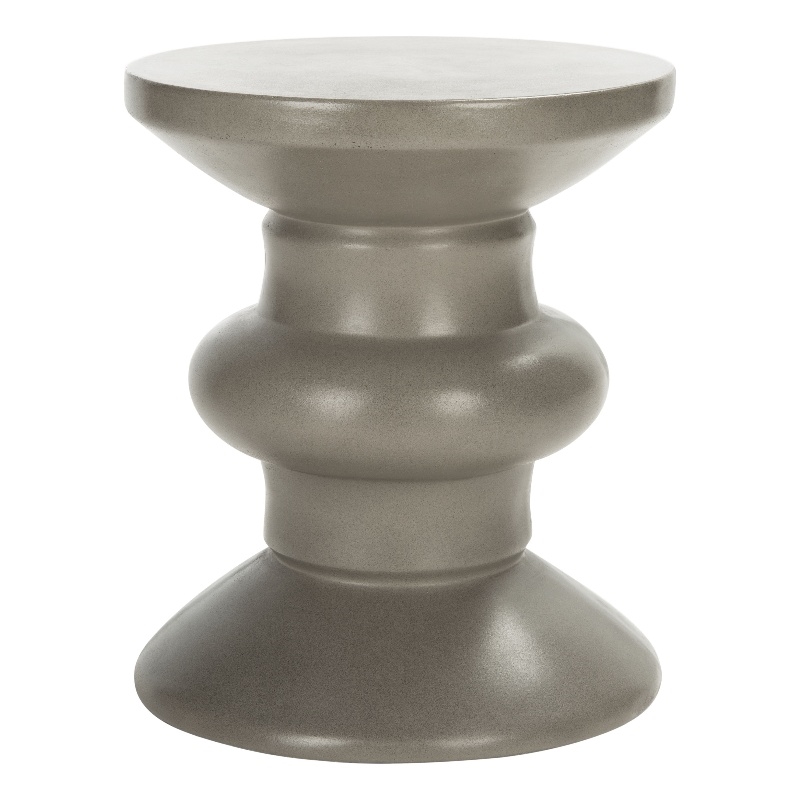 Safavieh Jiraiya Concrete Accent Stool  in Dark Gray