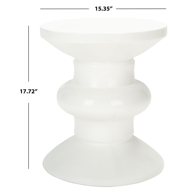 Safavieh Jiraiya Concrete Accent Stool  in Ivory