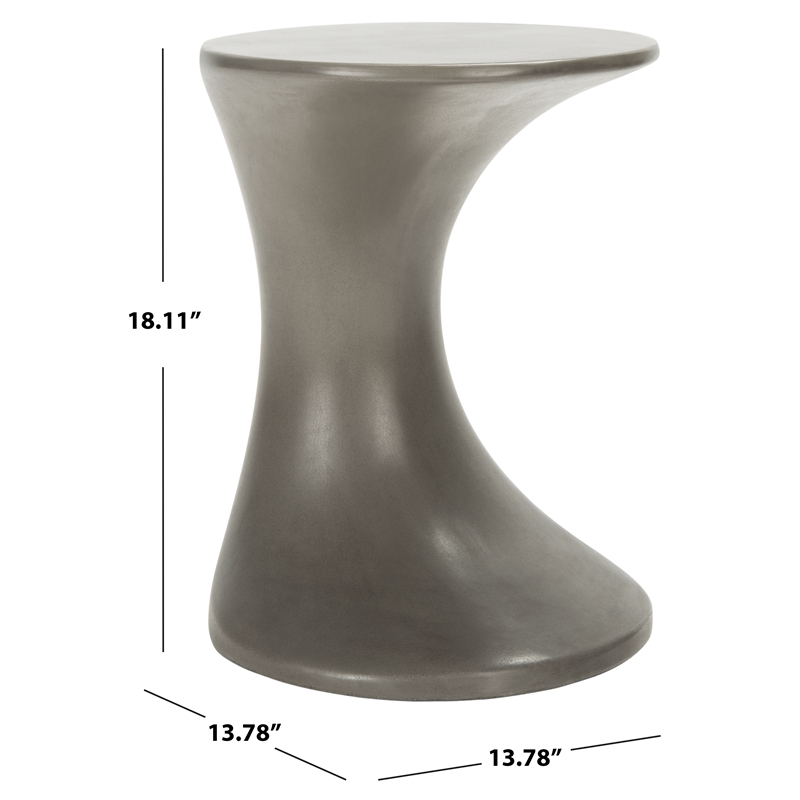 Safavieh Kavita Concrete Accent Stool  in Dark Gray